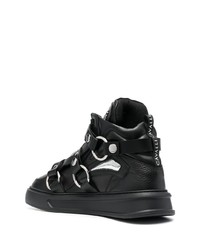 schwarze hohe Sneakers aus Leder von Roberto Cavalli