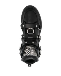 schwarze hohe Sneakers aus Leder von Roberto Cavalli