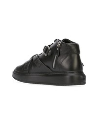 schwarze hohe Sneakers aus Leder von Moschino