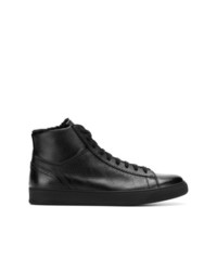 schwarze hohe Sneakers aus Leder von Henderson Baracco