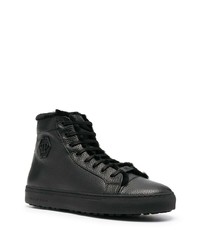 schwarze hohe Sneakers aus Leder von Philipp Plein