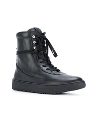 schwarze hohe Sneakers aus Leder von Newams