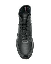 schwarze hohe Sneakers aus Leder von Tommy Hilfiger