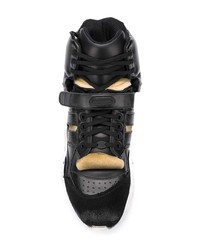 schwarze hohe Sneakers aus Leder von Maison Margiela