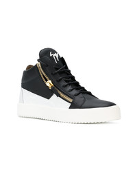 schwarze hohe Sneakers aus Leder von Giuseppe Zanotti Design