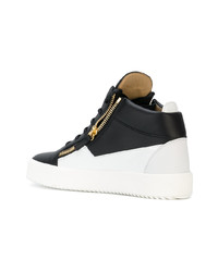 schwarze hohe Sneakers aus Leder von Giuseppe Zanotti Design