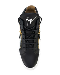 schwarze hohe Sneakers aus Leder von Giuseppe Zanotti Design