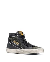 schwarze hohe Sneakers aus Leder von Golden Goose