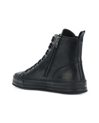 schwarze hohe Sneakers aus Leder von Ann Demeulemeester Blanche