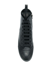 schwarze hohe Sneakers aus Leder von Ann Demeulemeester Blanche