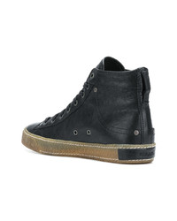 schwarze hohe Sneakers aus Leder von Diesel