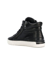 schwarze hohe Sneakers aus Leder von Crime London