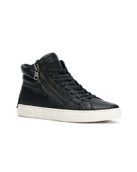 schwarze hohe Sneakers aus Leder von Crime London