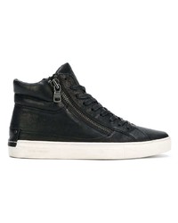 schwarze hohe Sneakers aus Leder von Crime London