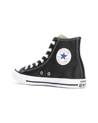 schwarze hohe Sneakers aus Leder von Converse