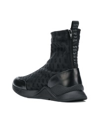 schwarze hohe Sneakers aus Leder von Versus