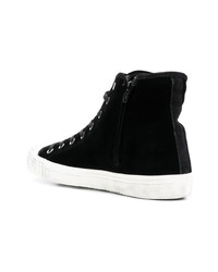 schwarze hohe Sneakers aus Leder von Philippe Model