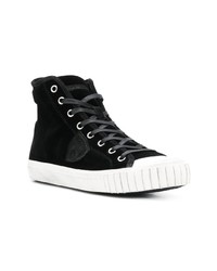 schwarze hohe Sneakers aus Leder von Philippe Model