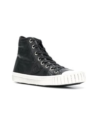 schwarze hohe Sneakers aus Leder von Philippe Model