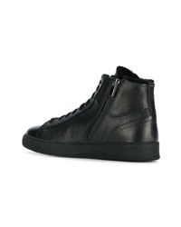 schwarze hohe Sneakers aus Leder von Philipp Plein