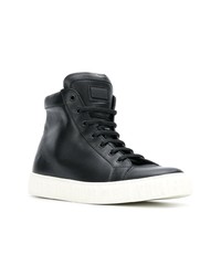 schwarze hohe Sneakers aus Leder von Philipp Plein