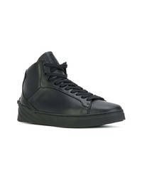 schwarze hohe Sneakers aus Leder von Versace