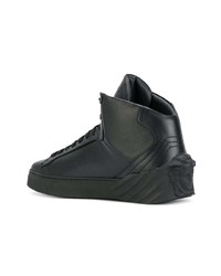 schwarze hohe Sneakers aus Leder von Versace