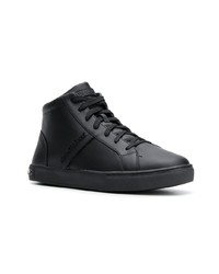 schwarze hohe Sneakers aus Leder von Versace Jeans