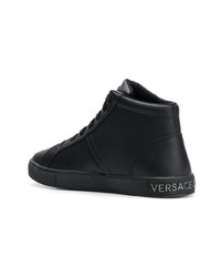 schwarze hohe Sneakers aus Leder von Versace Jeans