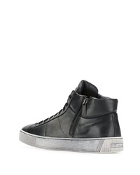 schwarze hohe Sneakers aus Leder von Santoni