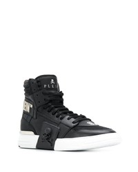 schwarze hohe Sneakers aus Leder von Philipp Plein