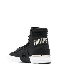 schwarze hohe Sneakers aus Leder von Philipp Plein