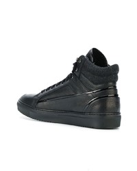 schwarze hohe Sneakers aus Leder von Fabi