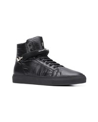 schwarze hohe Sneakers aus Leder von Cesare Paciotti