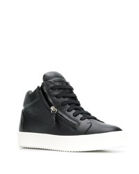 schwarze hohe Sneakers aus Leder von Giuseppe Zanotti