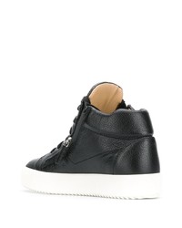 schwarze hohe Sneakers aus Leder von Giuseppe Zanotti