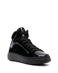 schwarze hohe Sneakers aus Leder von DSQUARED2