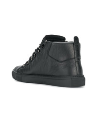 schwarze hohe Sneakers aus Leder von Balenciaga