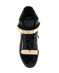 schwarze hohe Sneakers aus Leder von Giuseppe Zanotti Design