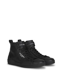 schwarze hohe Sneakers aus Leder von Dolce & Gabbana