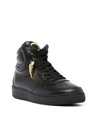 schwarze hohe Sneakers aus Leder von Roberto Cavalli