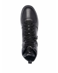 schwarze hohe Sneakers aus Leder von Roberto Cavalli