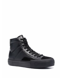 schwarze hohe Sneakers aus Leder von Roberto Cavalli