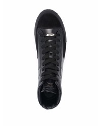 schwarze hohe Sneakers aus Leder von Roberto Cavalli