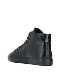 schwarze hohe Sneakers aus Leder von Roberto Cavalli