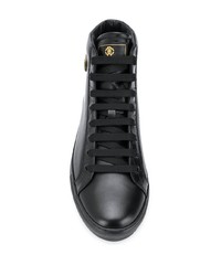 schwarze hohe Sneakers aus Leder von Roberto Cavalli