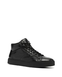 schwarze hohe Sneakers aus Leder von Santoni