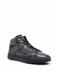 schwarze hohe Sneakers aus Leder von Santoni