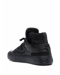 schwarze hohe Sneakers aus Leder von Salvatore Ferragamo