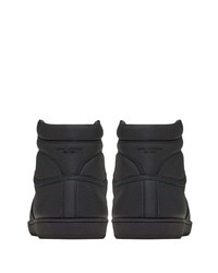 schwarze hohe Sneakers aus Leder von Saint Laurent